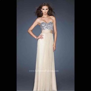 La Femme Beaded Strapless Gown ✨